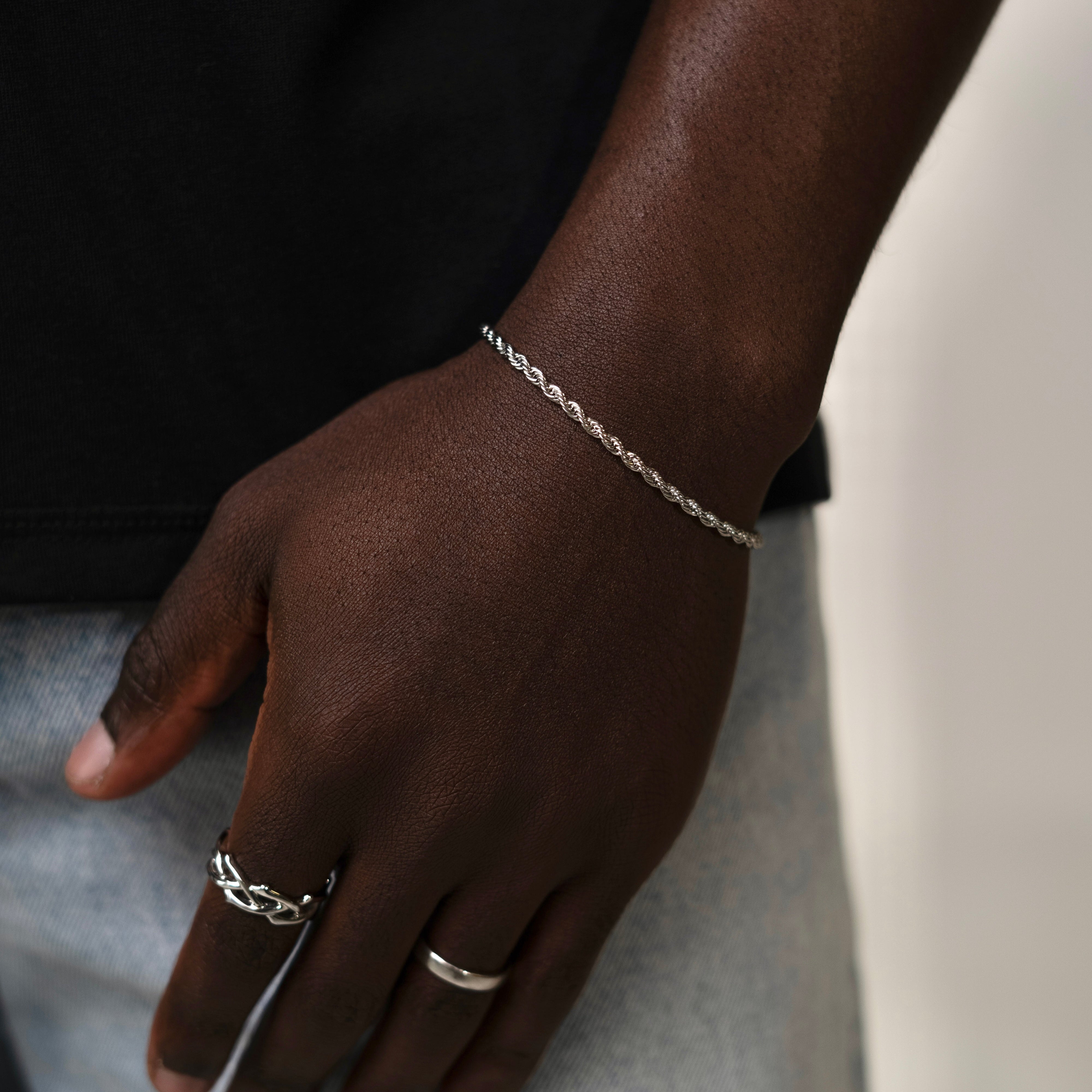 Rope Bracelet 3mm (Silver)