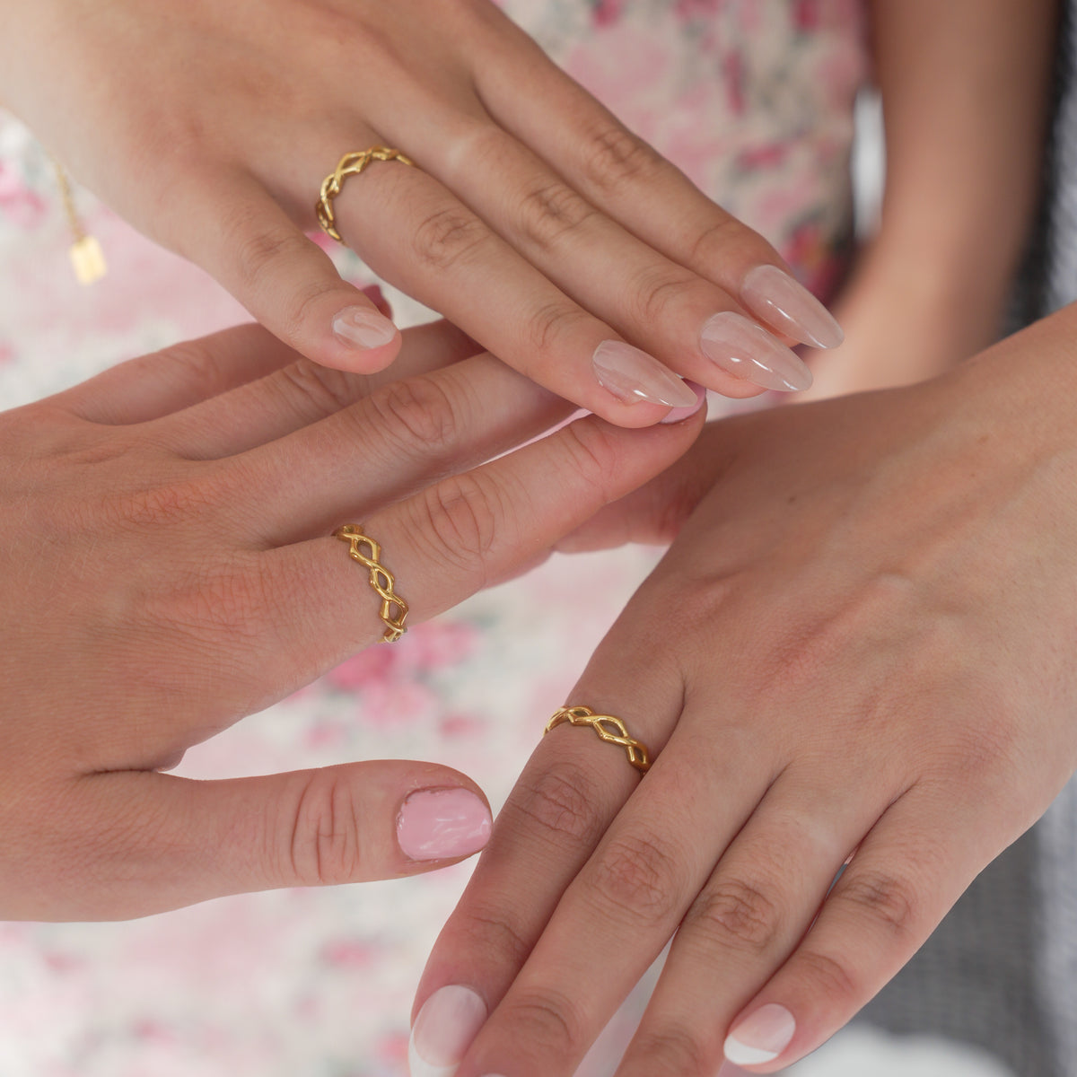 Dainty Crown of Thorns Gold ring lifestyle photo