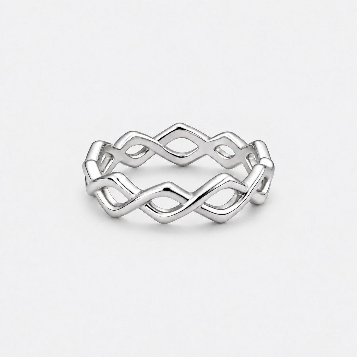 Dainty Crown of Thorns Silver ring product image