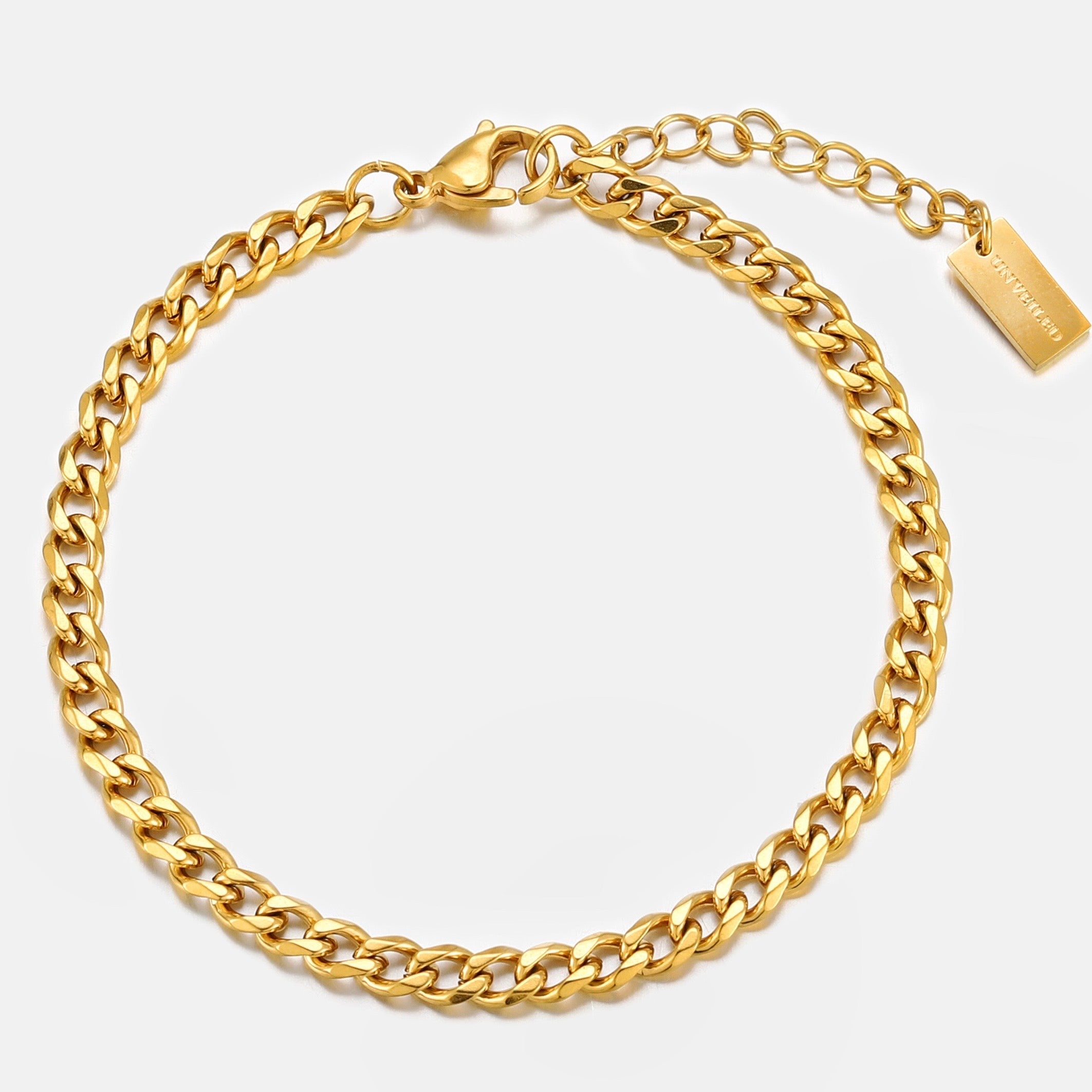 Cuban Bracelet 4mm (Gold)