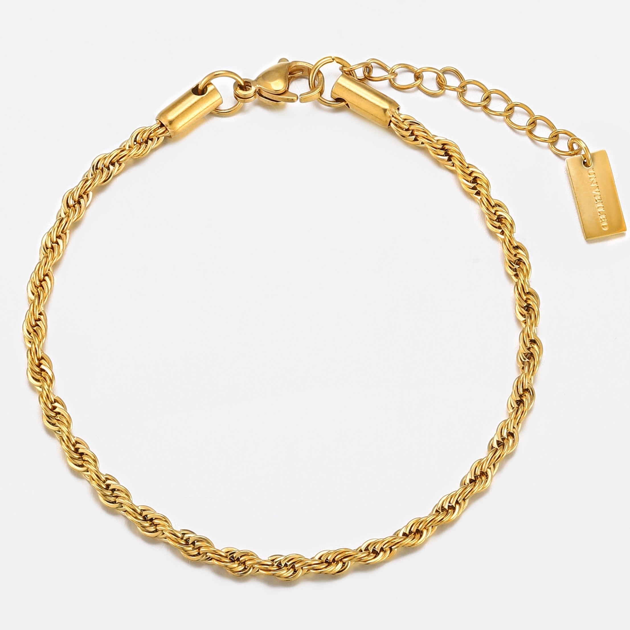 🎁 FREE Christmas Gift | Rope Bracelet 3mm (Gold)