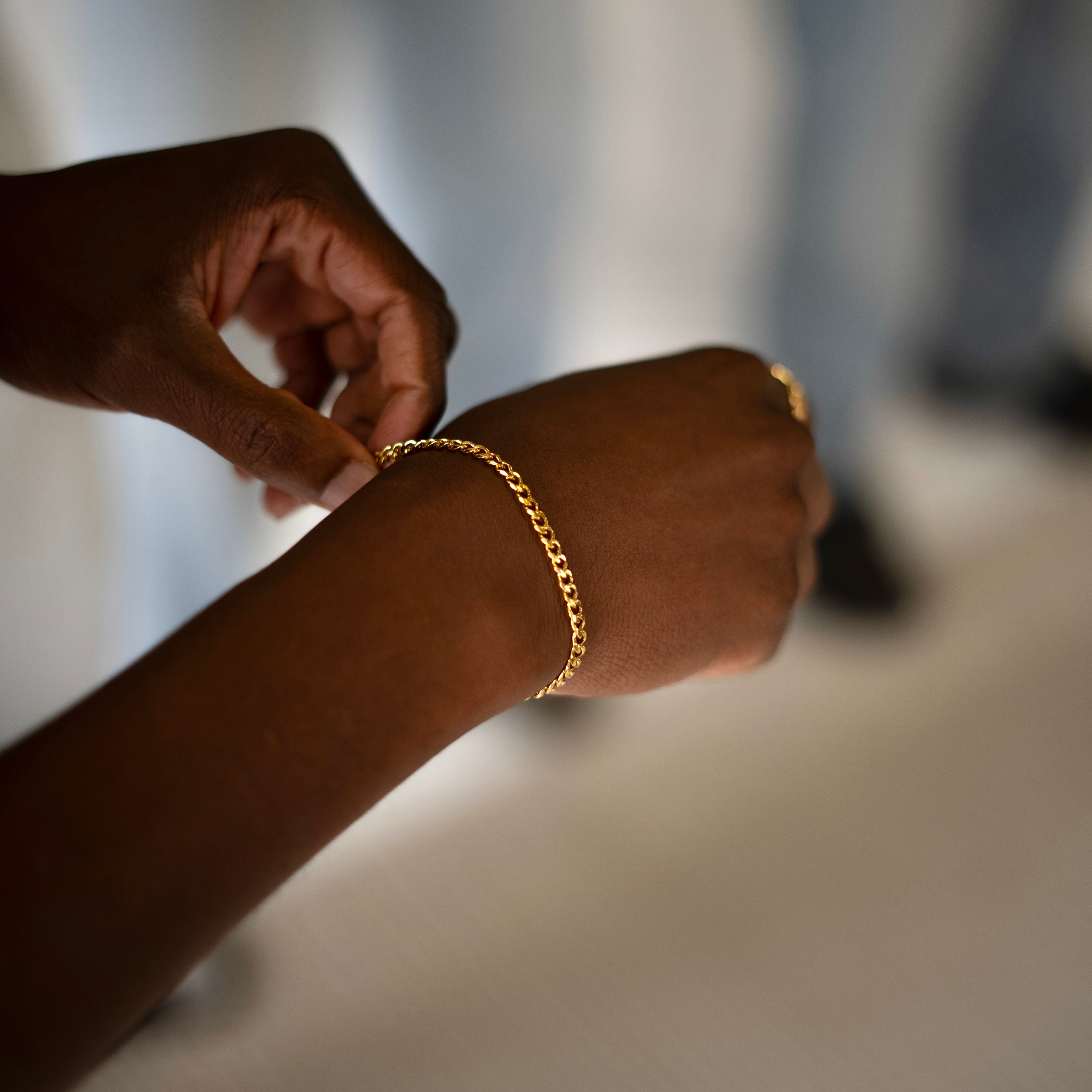 Cuban Bracelet 4mm (Gold)